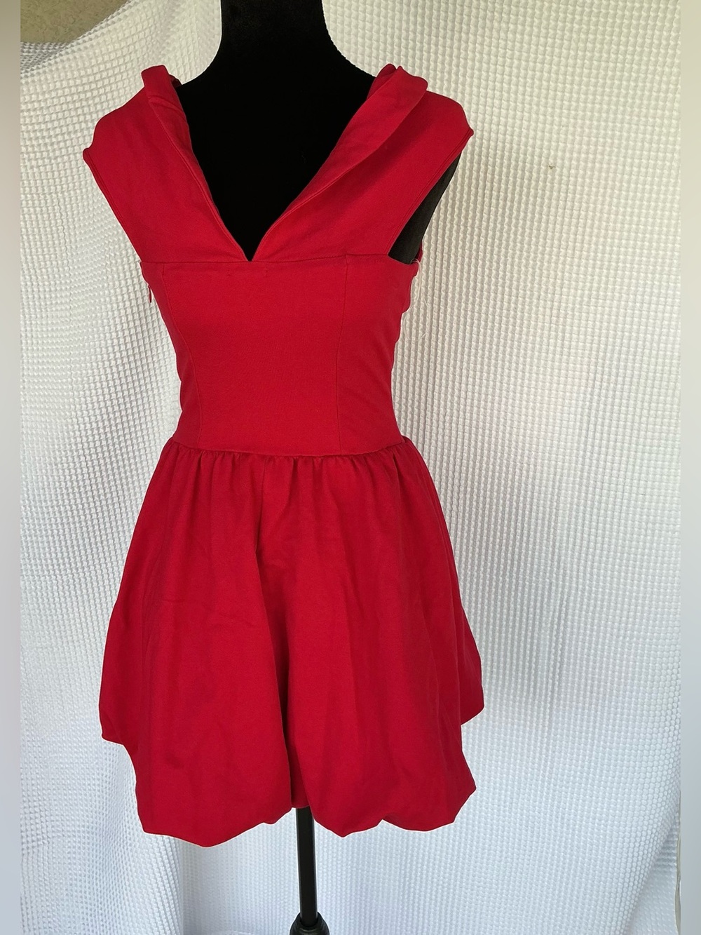 wild fable Red V-Neck Sleeveless Fit & Flare Mini Dress